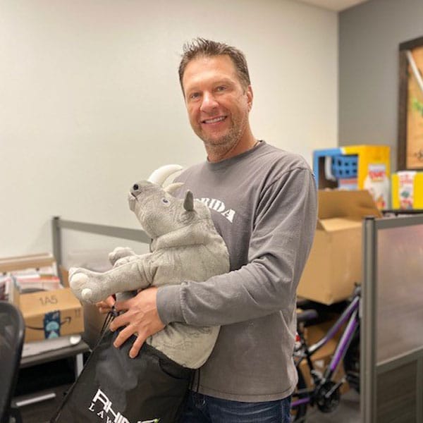 Getting toys ready for Orlando's Toy Drive
