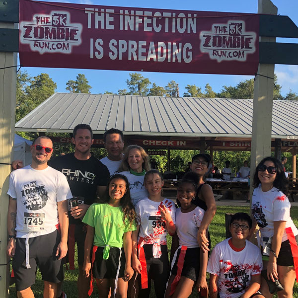 5K Zombie Run Pre-Run RHINO Team