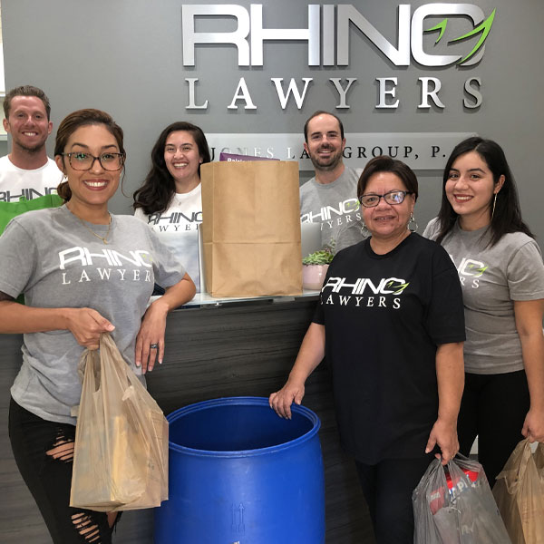 RHINO Team collecting donations